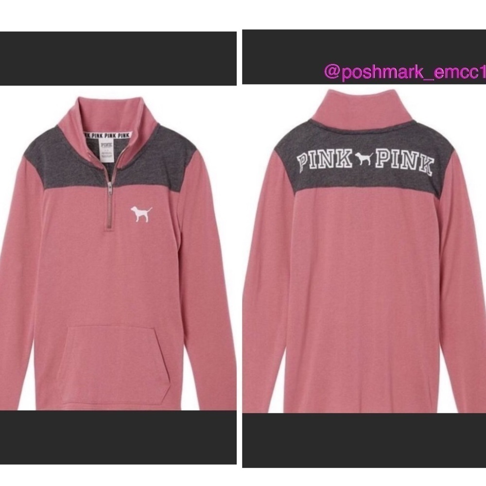 VS Pink Perfect Quarter Zip Pullover Top v6x